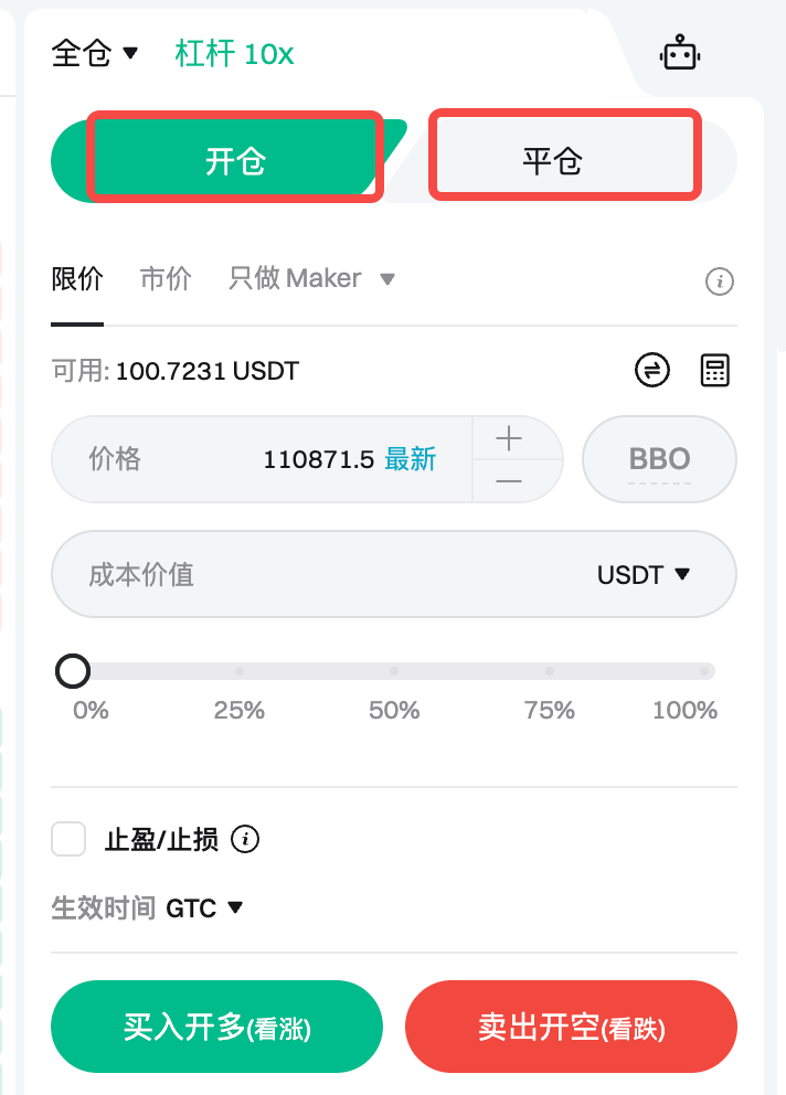 Bitget: 合约交易页面功能介绍