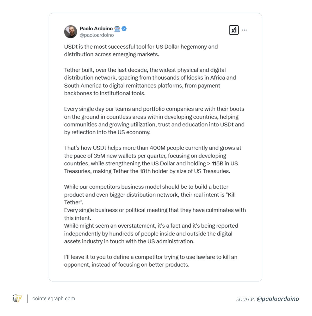 Tether 抵制欧盟监管的背后逻辑：MiCA 法规的硬伤在哪里？