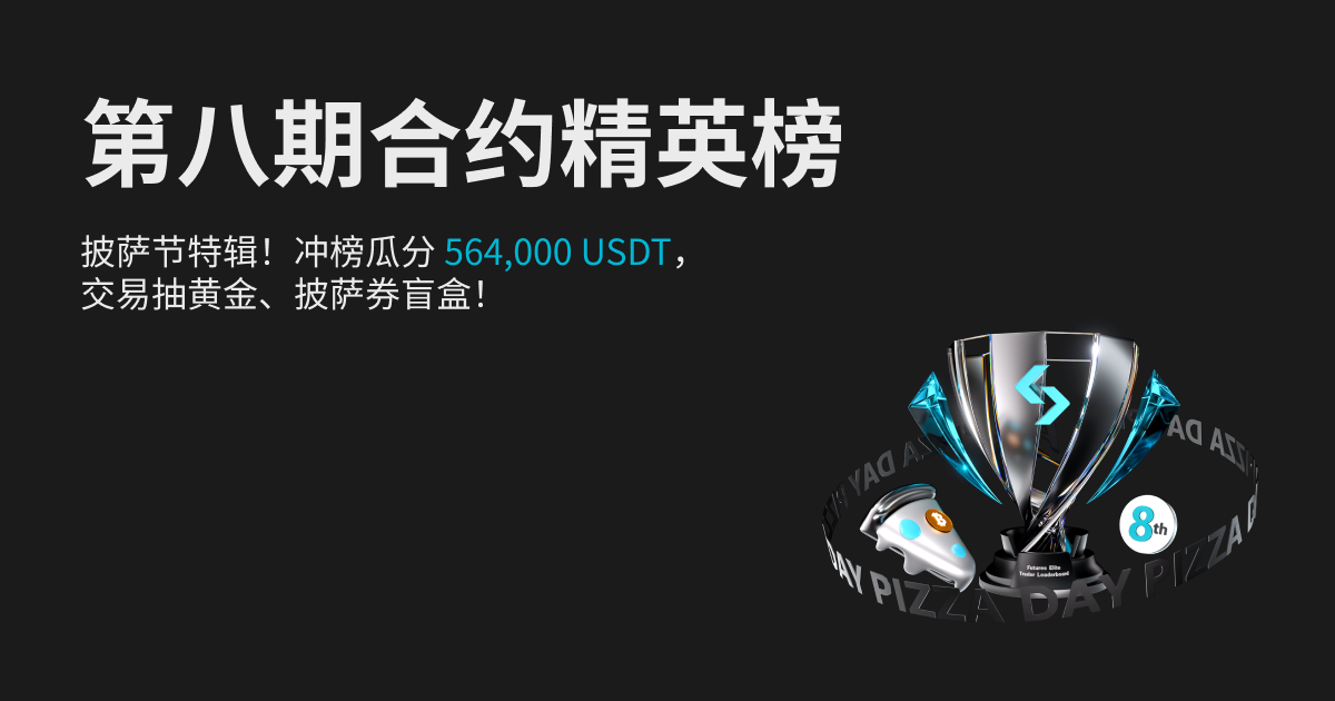合约精英榜！ 披萨节特辑！冲榜瓜分564,000 USDT ！交易抽黄金、披萨券盲盒！