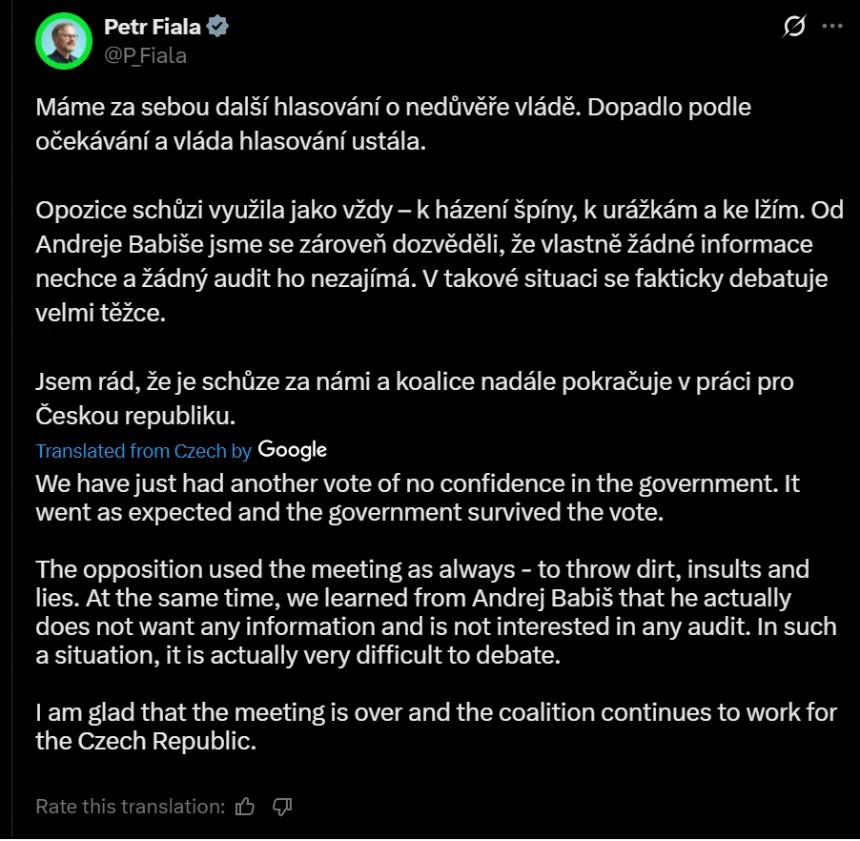 捷克政府挺过4500万美元比特币丑闻引发的不信任投票